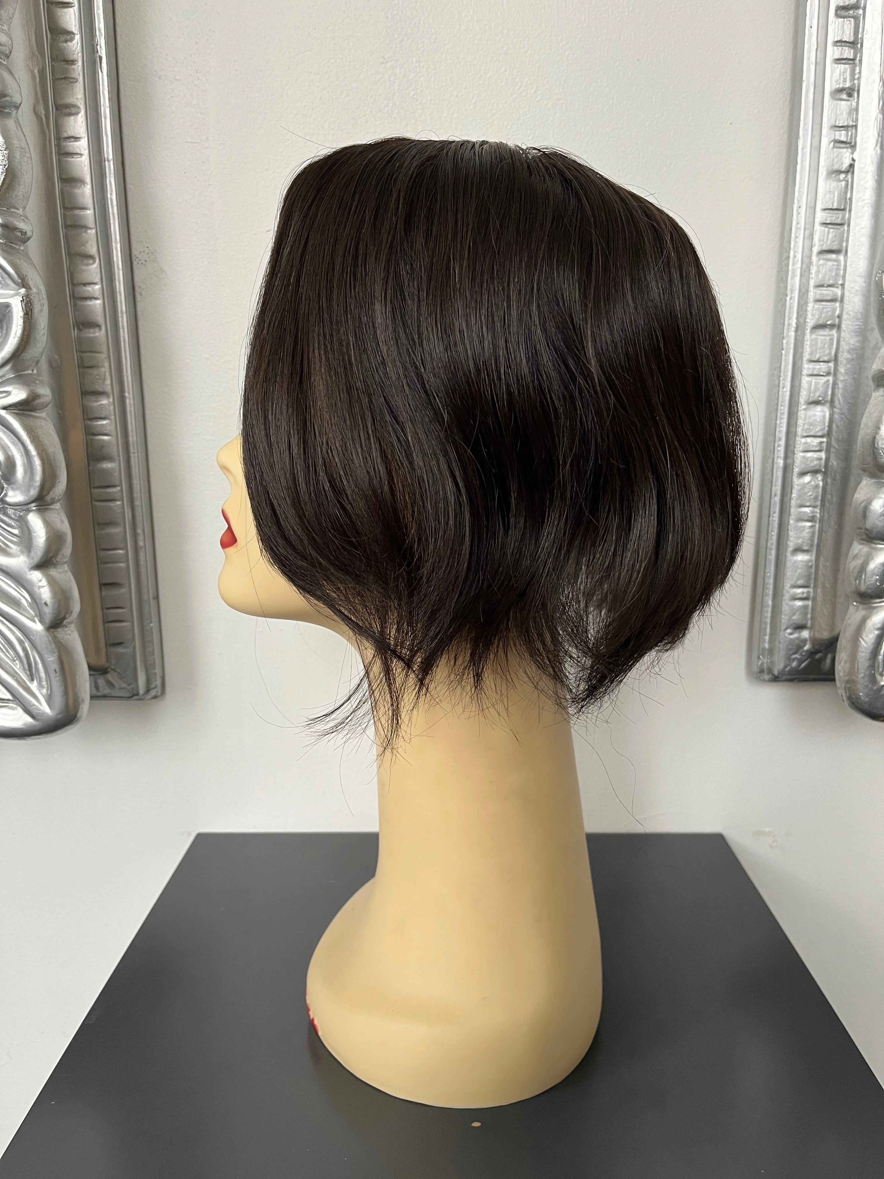 100% NATURAL VIRGIN EUROPEAN HUMAN HAIR TOPPER 10" BROWN