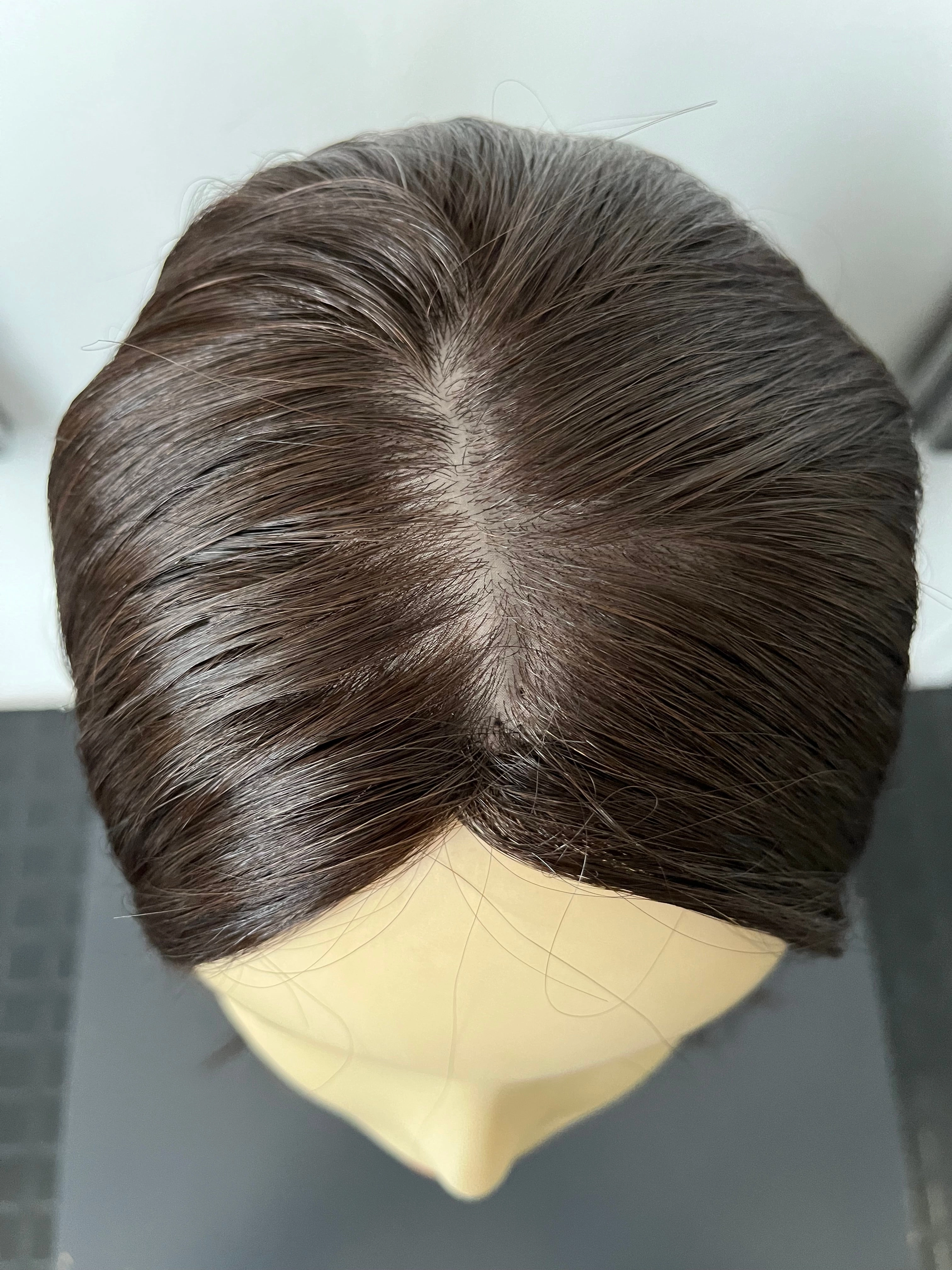 100% NATURAL VIRGIN EUROPEAN HUMAN HAIR TOPPER 19" BROWN