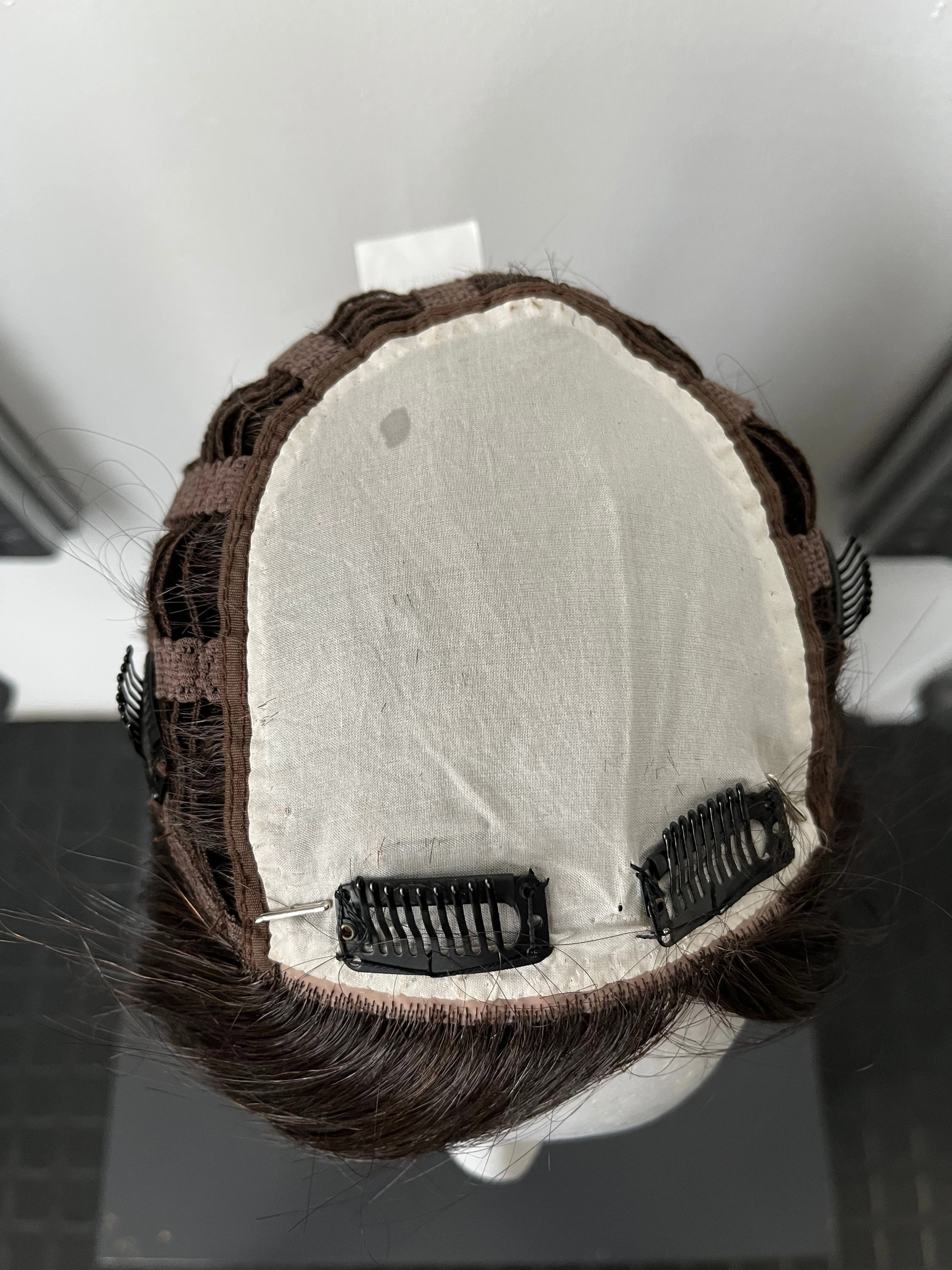 100% NATURAL VIRGIN EUROPEAN HUMAN HAIR TOPPER 19" BROWN