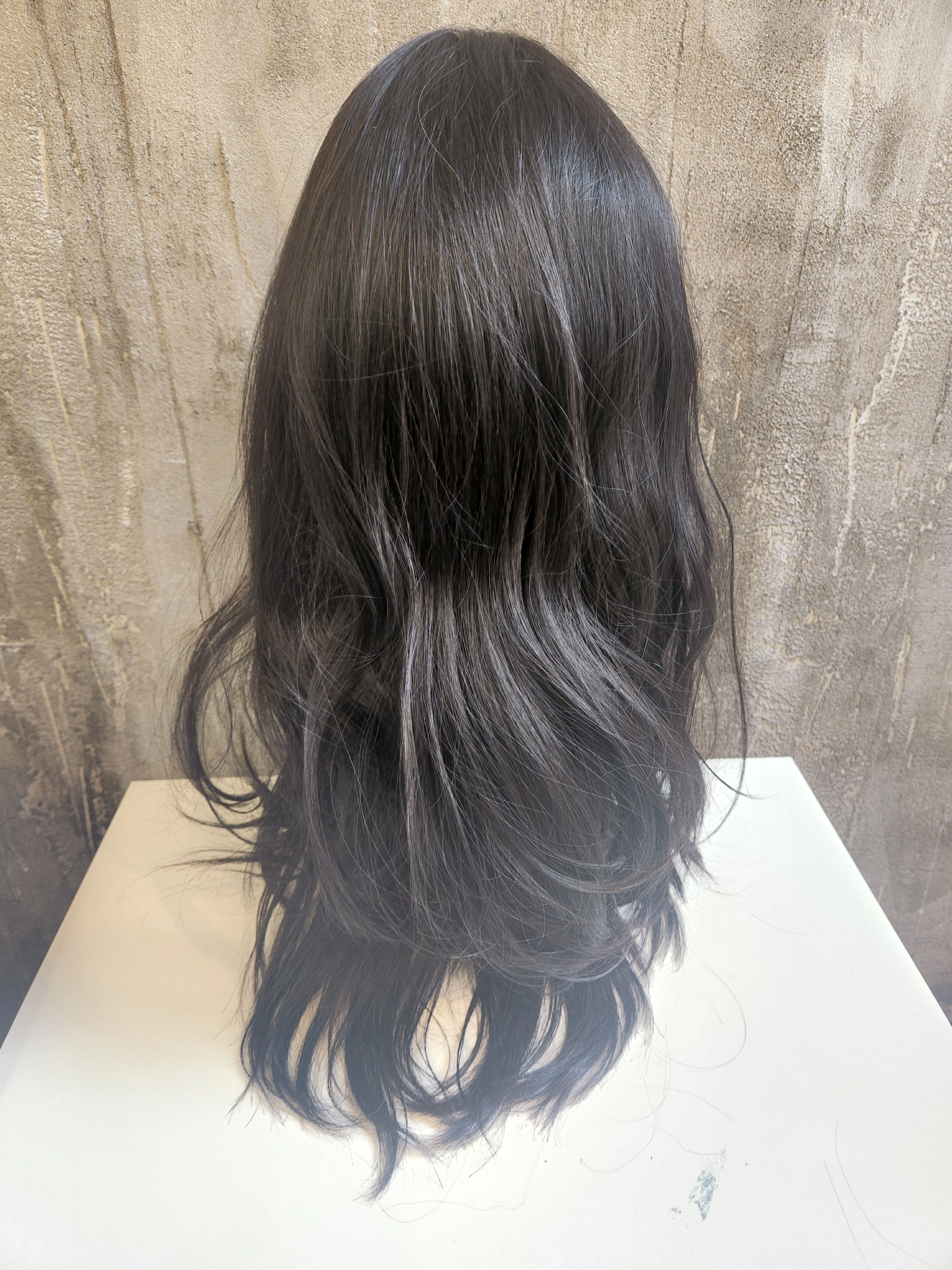100% NATURAL VIRGIN EUROPEAN HUMAN HAIR TOPPER 23" DARK BROWN
