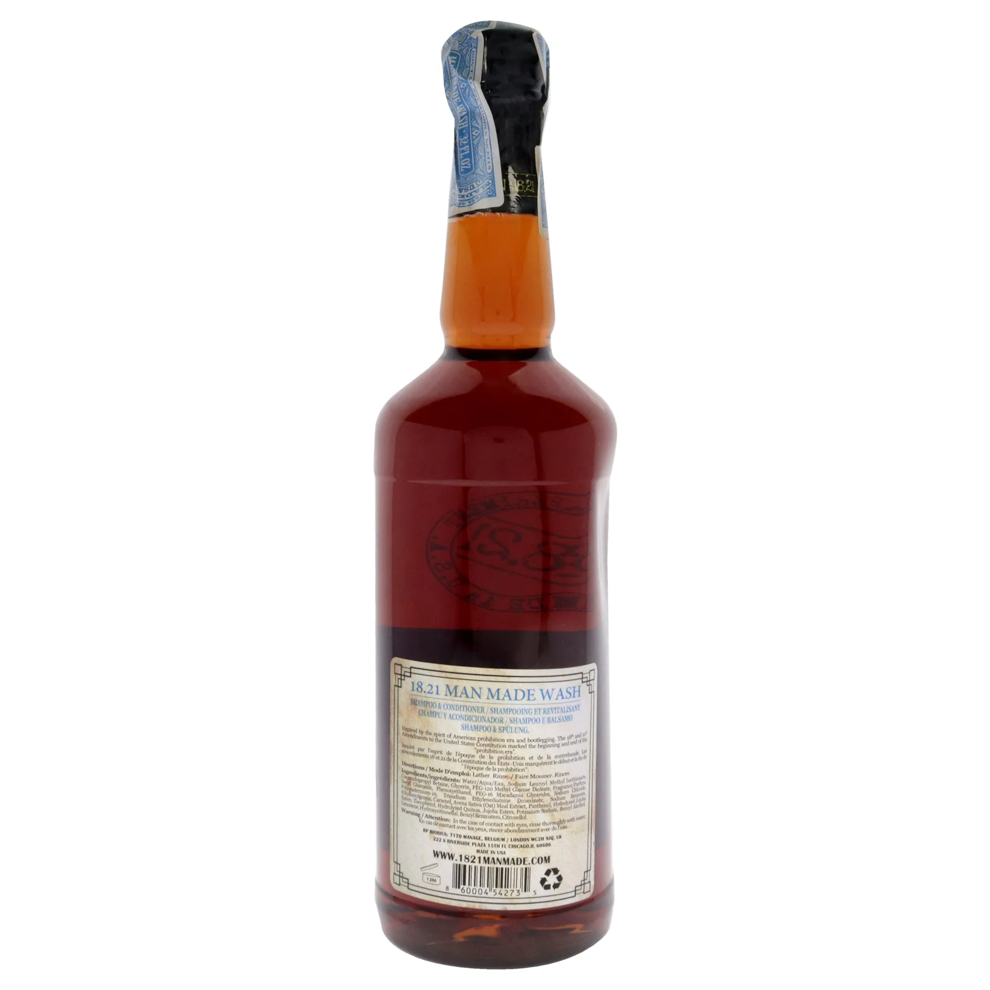 18.21 Man Made Man Made Wash - Absolute Mahogany For Men 32 oz 3-In-1 Shampoo, Conditioner and Body Wash