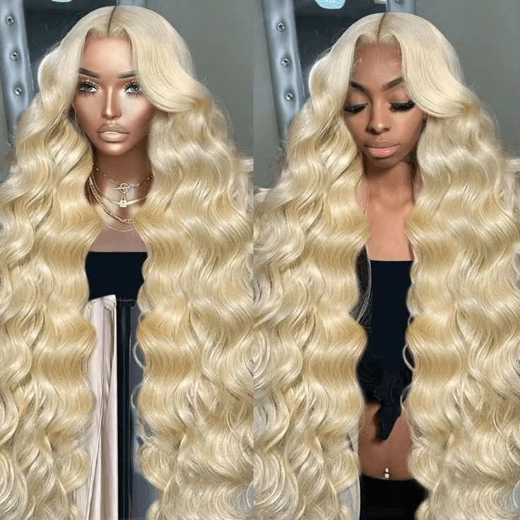 [2Wigs 13x6] Blonde Color & Natural Black Body Wave 28 Inches Lace Frontal Wigs