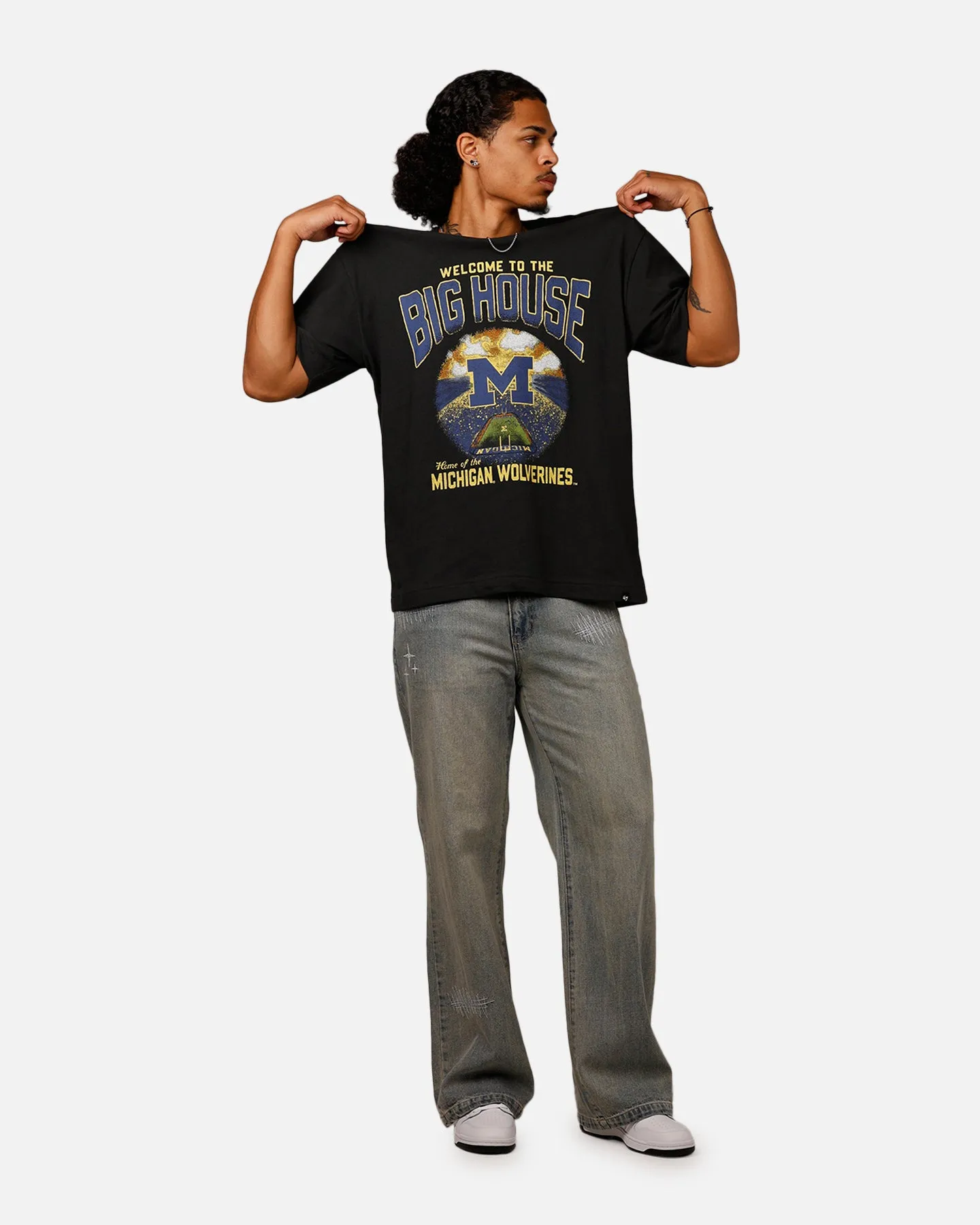 47 Brand Michigan Wolverines 'NCAA Trophy Case' Premium T-Shirt Black