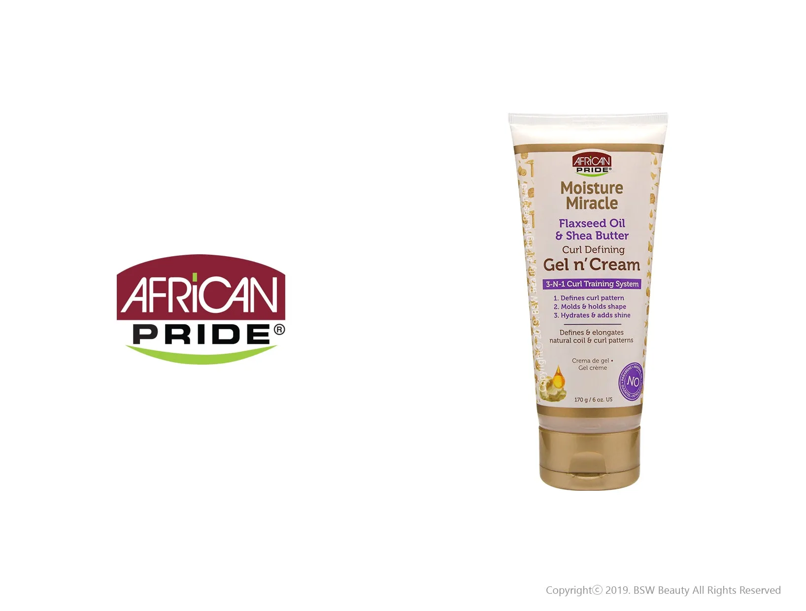 AFRICAN PRIDE MOISTURE MIRACLE FLAXSEED OIL & SHEA BUTTER CURL DEFINING GEL N' CREAM 6oz
