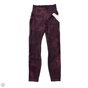 Athletic Leggings By Lululemon In Maroon, Size: 4