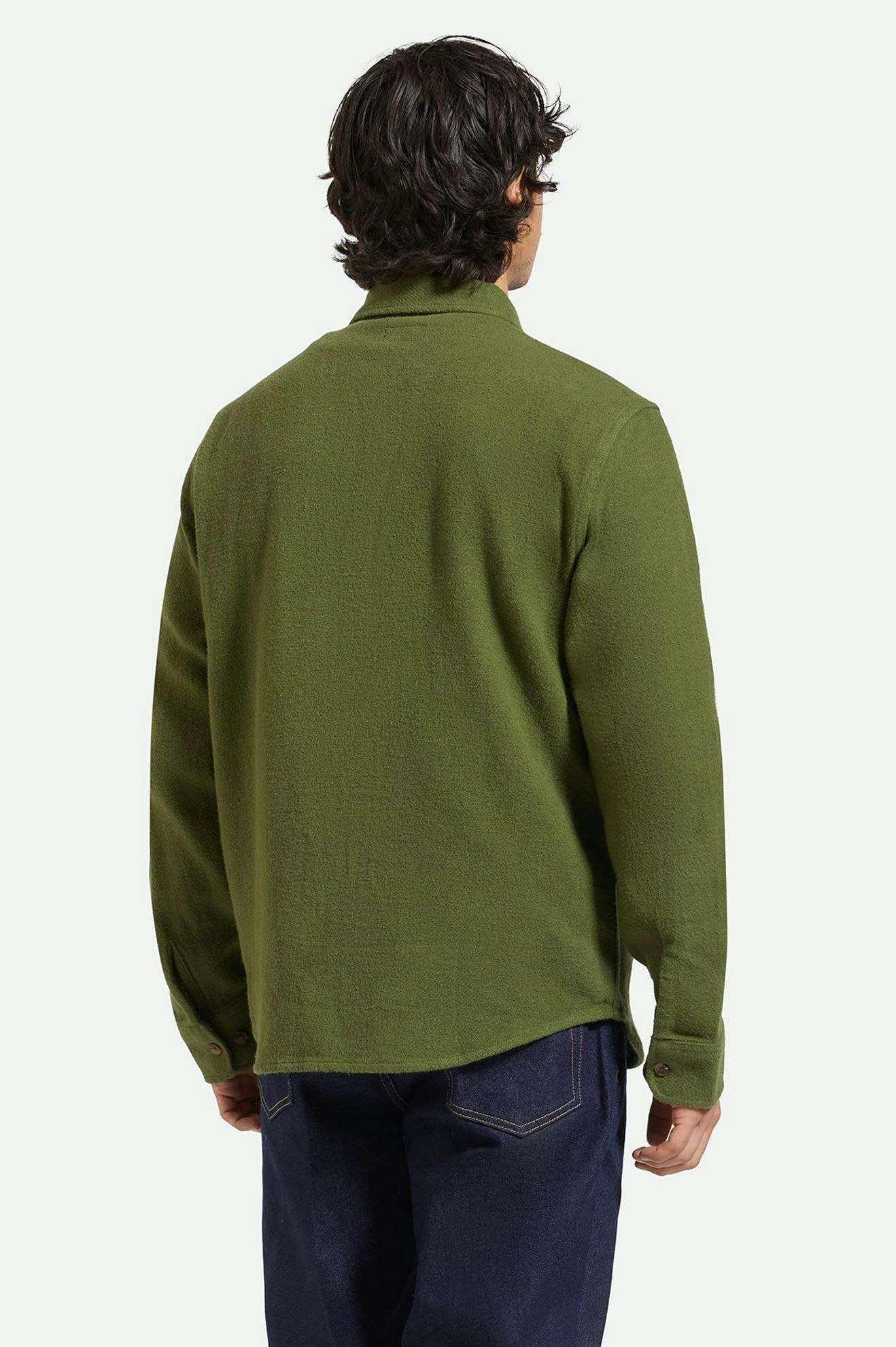 Bowery Textured Loop Twill L/S Overshirt - Cypress Green