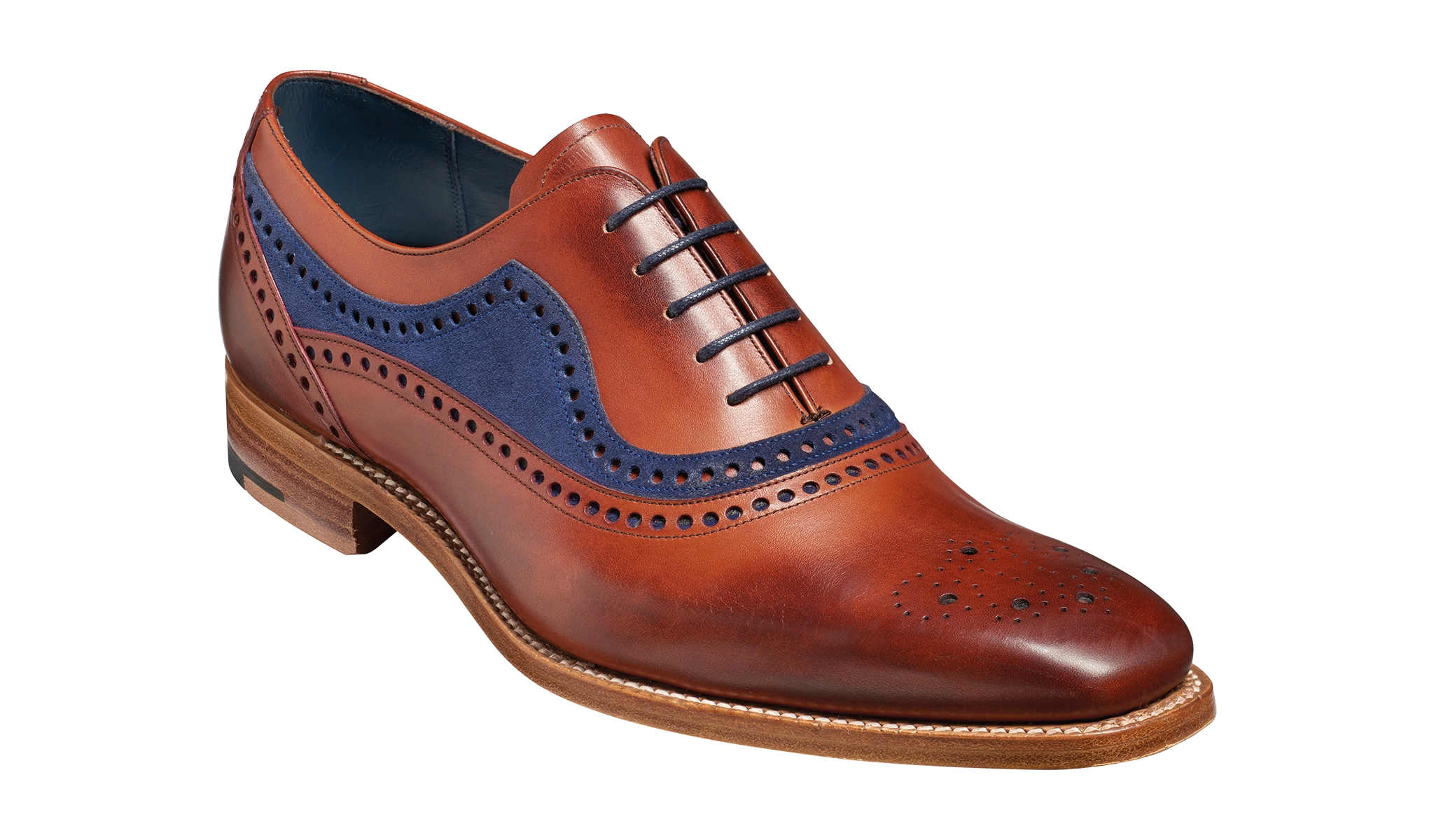 Brandon - Rosewood Calf / Navy Suede