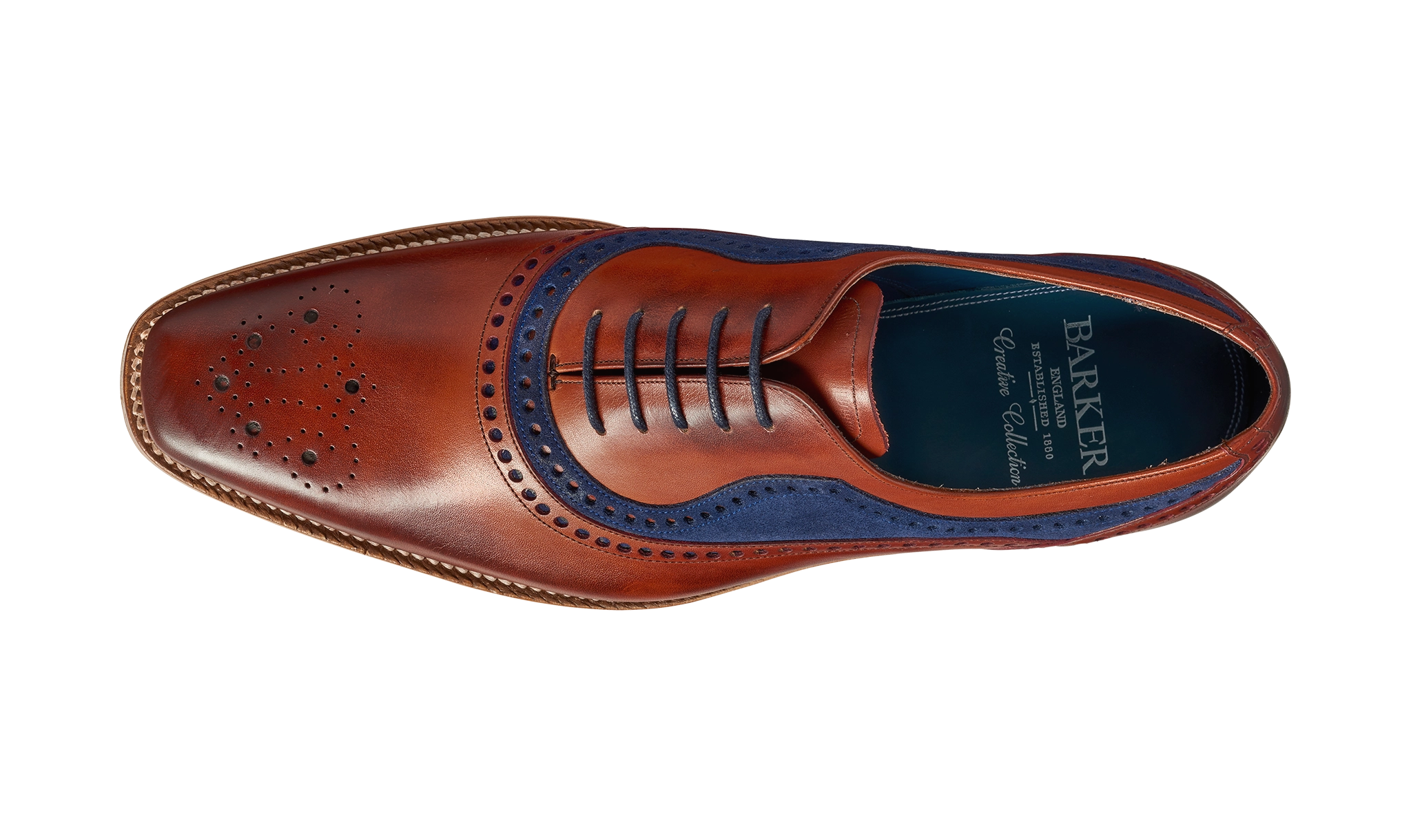 Brandon - Rosewood Calf / Navy Suede