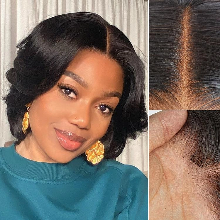 Exclusive Sale | 1 SEC INSTALL WIG | Elegant Boss Vibe Short Pixie Cut Natural Black / Ombre Brown Glueless Minimalist HD Lace Wig Ready to Go