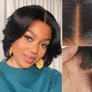 Exclusive Sale | 1 SEC INSTALL WIG | Elegant Boss Vibe Short Pixie Cut Natural Black / Ombre Brown Glueless Minimalist HD Lace Wig Ready to Go