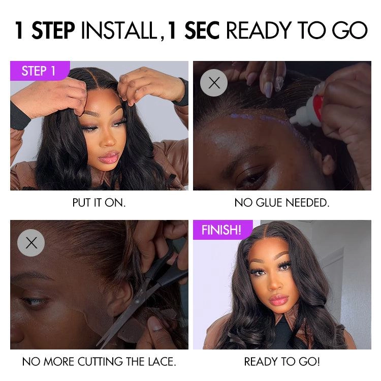 Exclusive Sale | Mature Bouncy Left C Part Natural Black / Ginger Ombre Loose Wave Glueless Minimalist HD Lace Wig Ready to Go