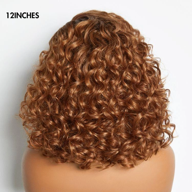 Exclusive Sale | Mature Bouncy Left C Part Natural Black / Ginger Ombre Loose Wave Glueless Minimalist HD Lace Wig Ready to Go