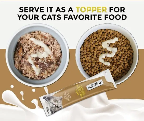 Fussie Cat Chicken with Beef in Goat Milk Puree Lickable Cat Treats