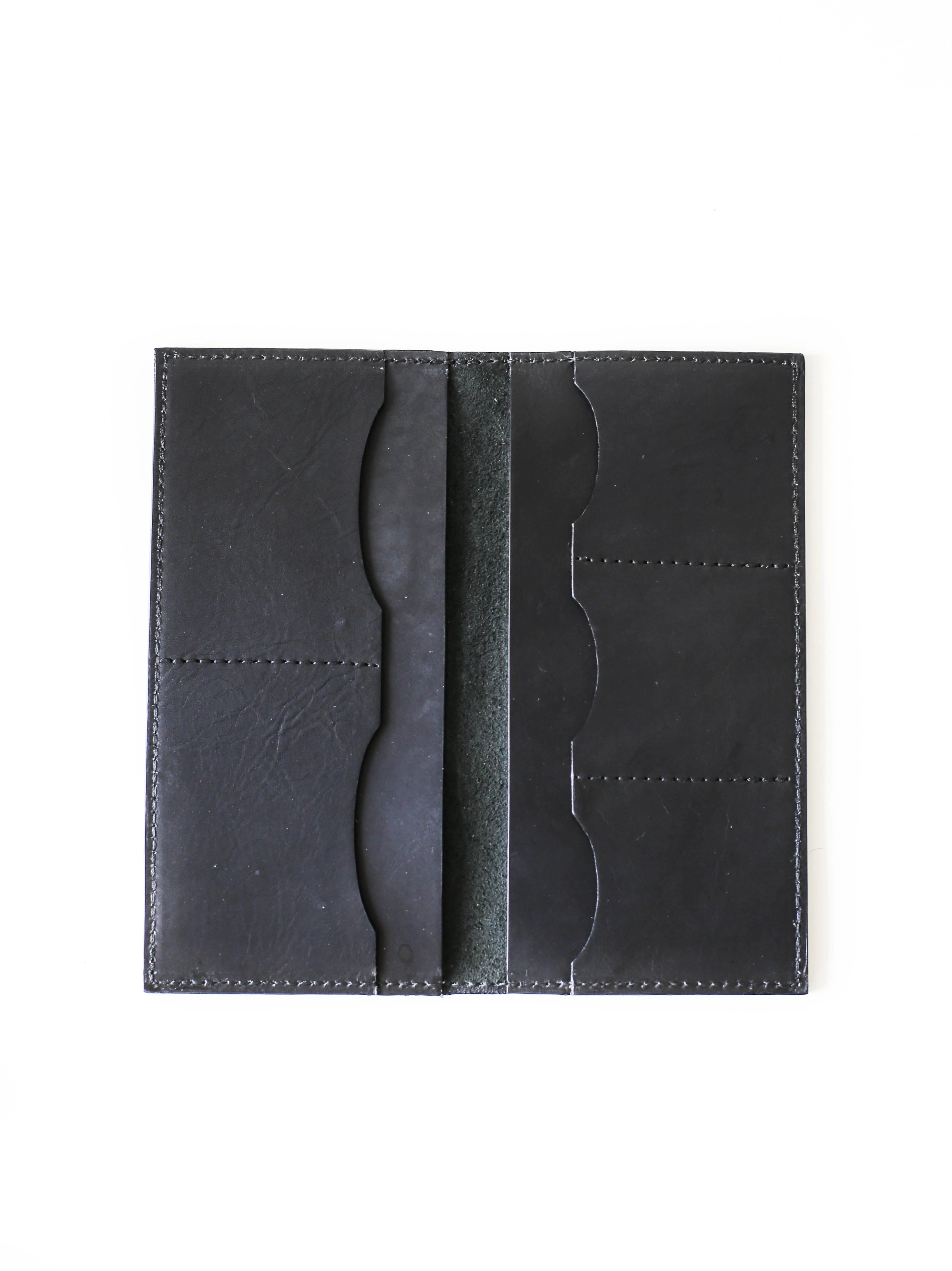 Glossy Black Leather Wallet - N02