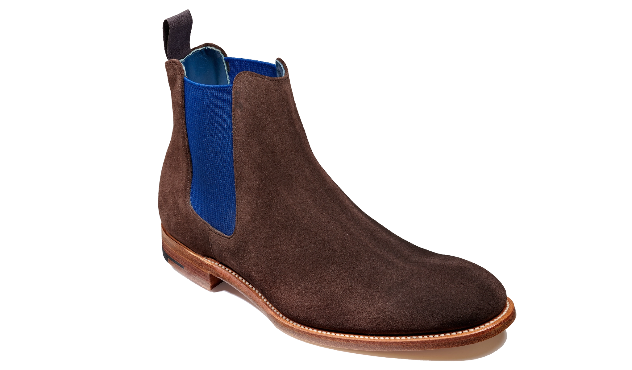 Hopper - Choc Suede / Navy Elastic