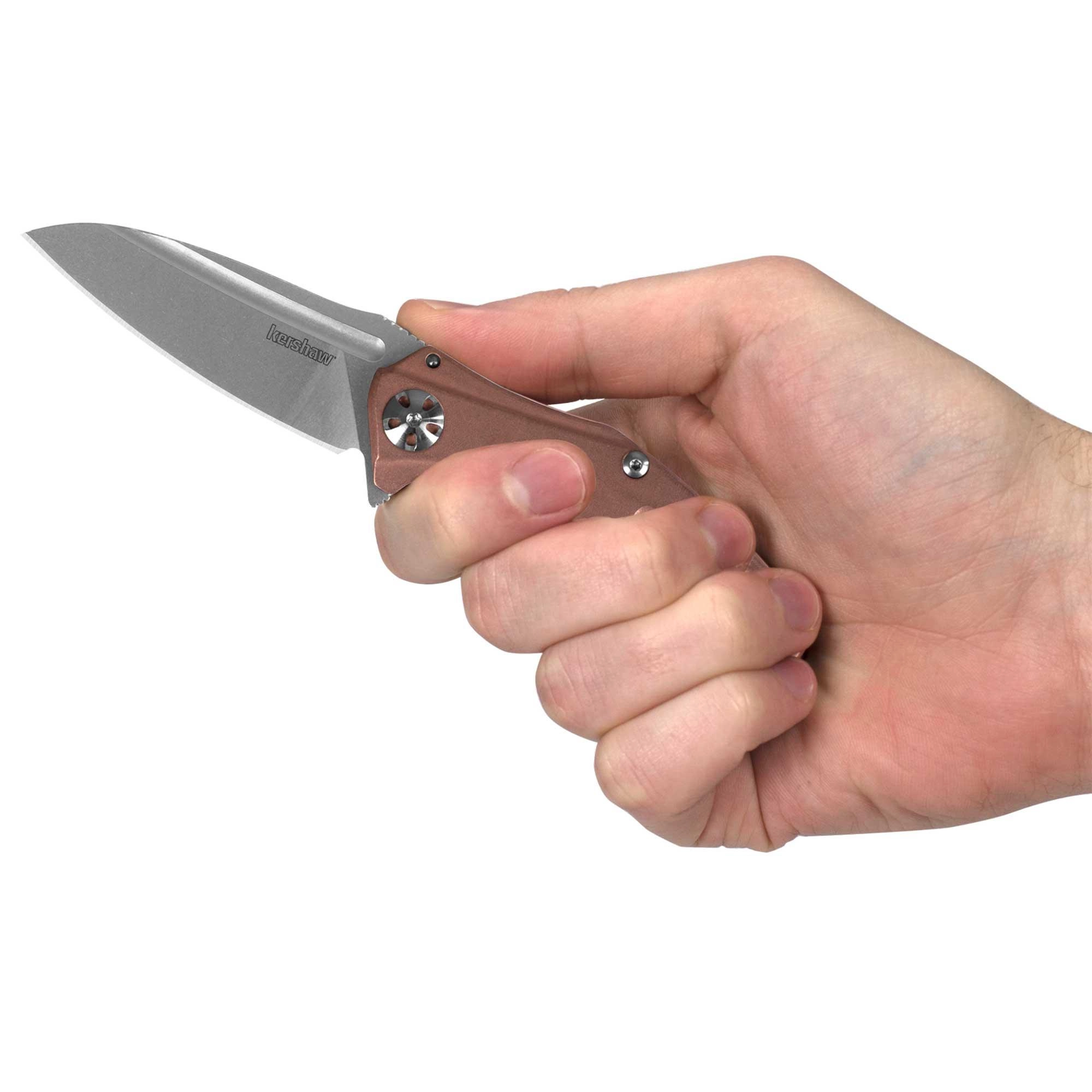 Kershaw Pocket Knife - Natrix Drop Point Steel Blade Everyday Copper Handle | KW7006CU