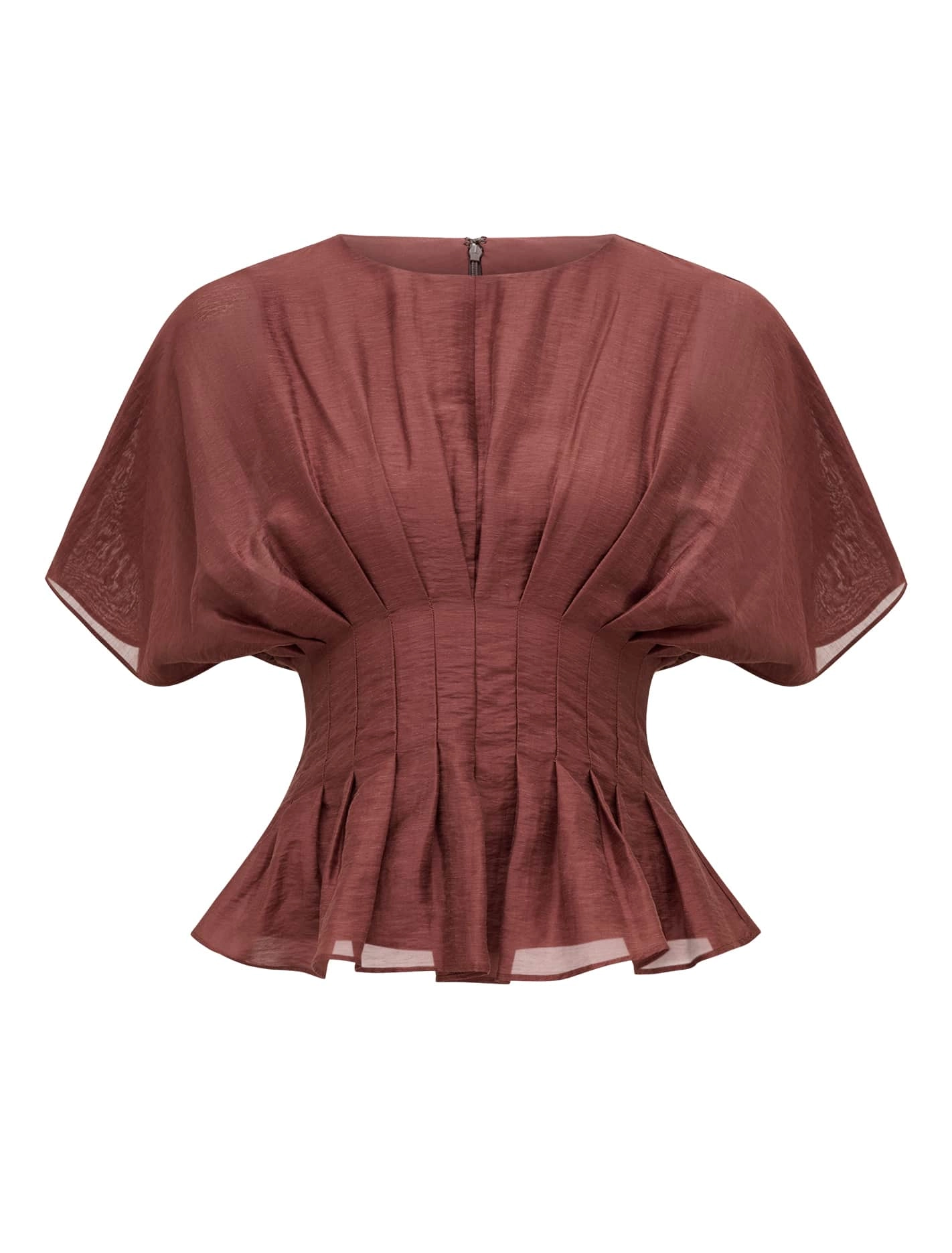 Olive Pleated Top
