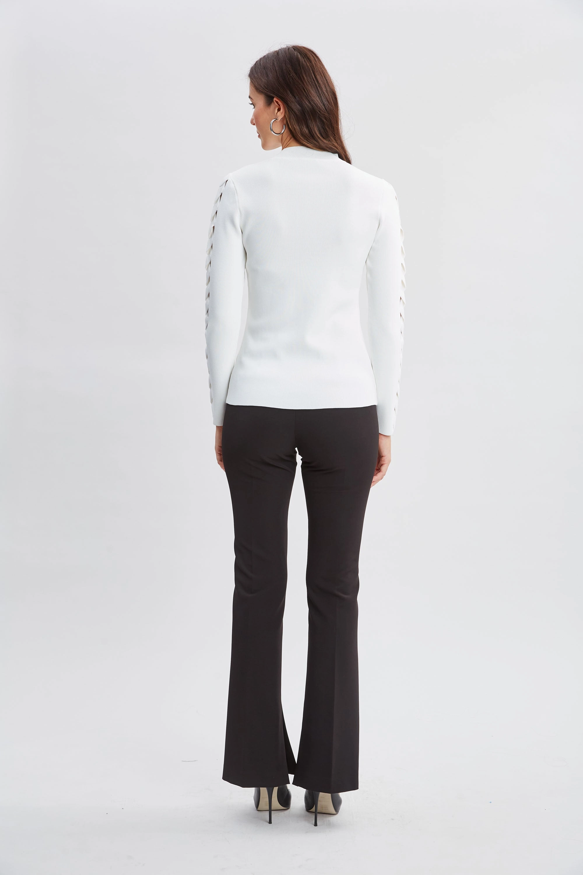 Openwork Sleeve Sweater