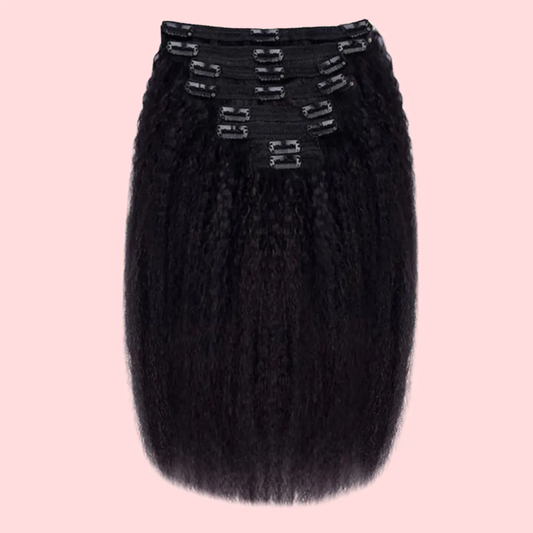 Premium Kinky Straight Virgin Brazilian Clip Ins