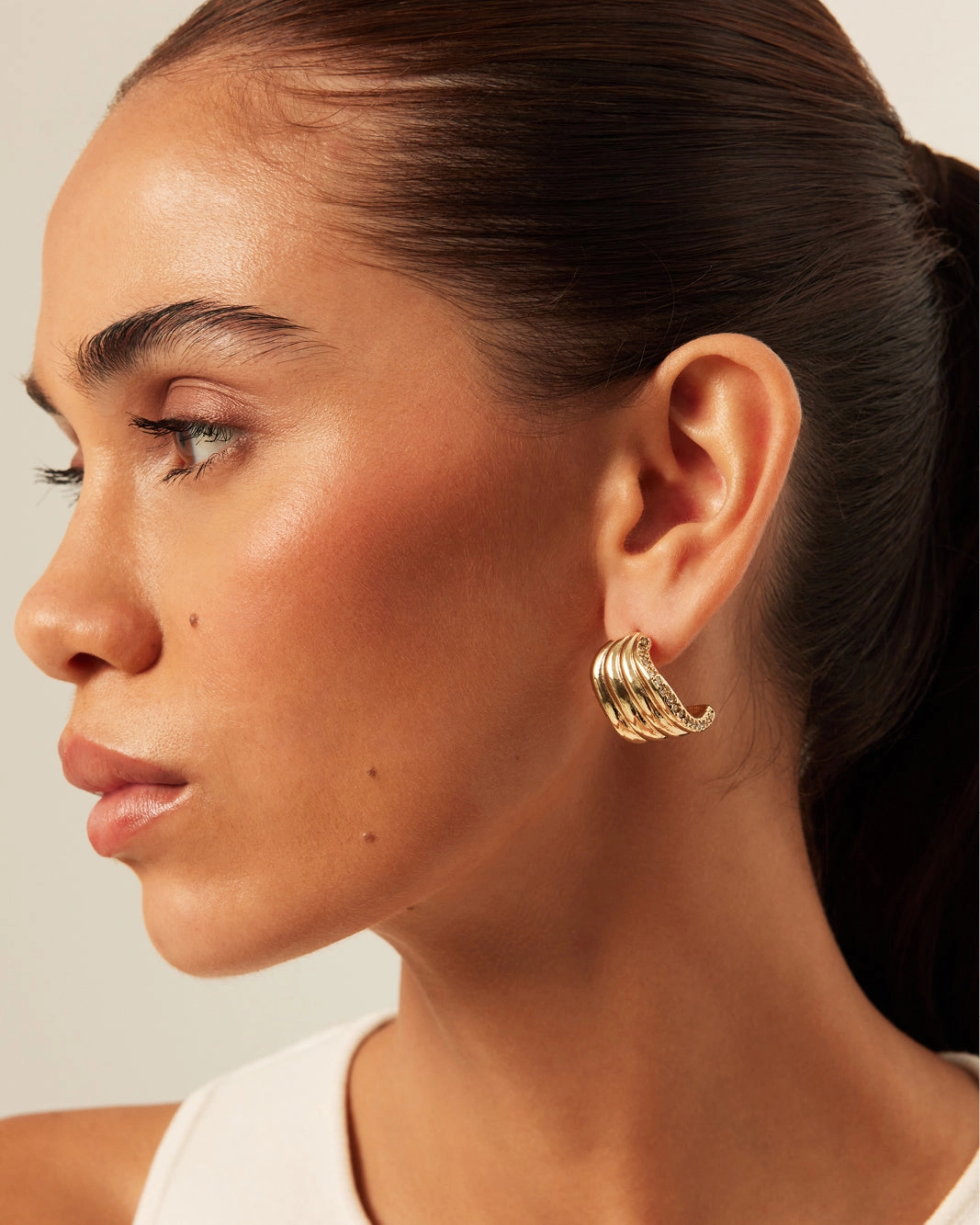 RAYE EARRINGS - GOLD-DIAMANTE