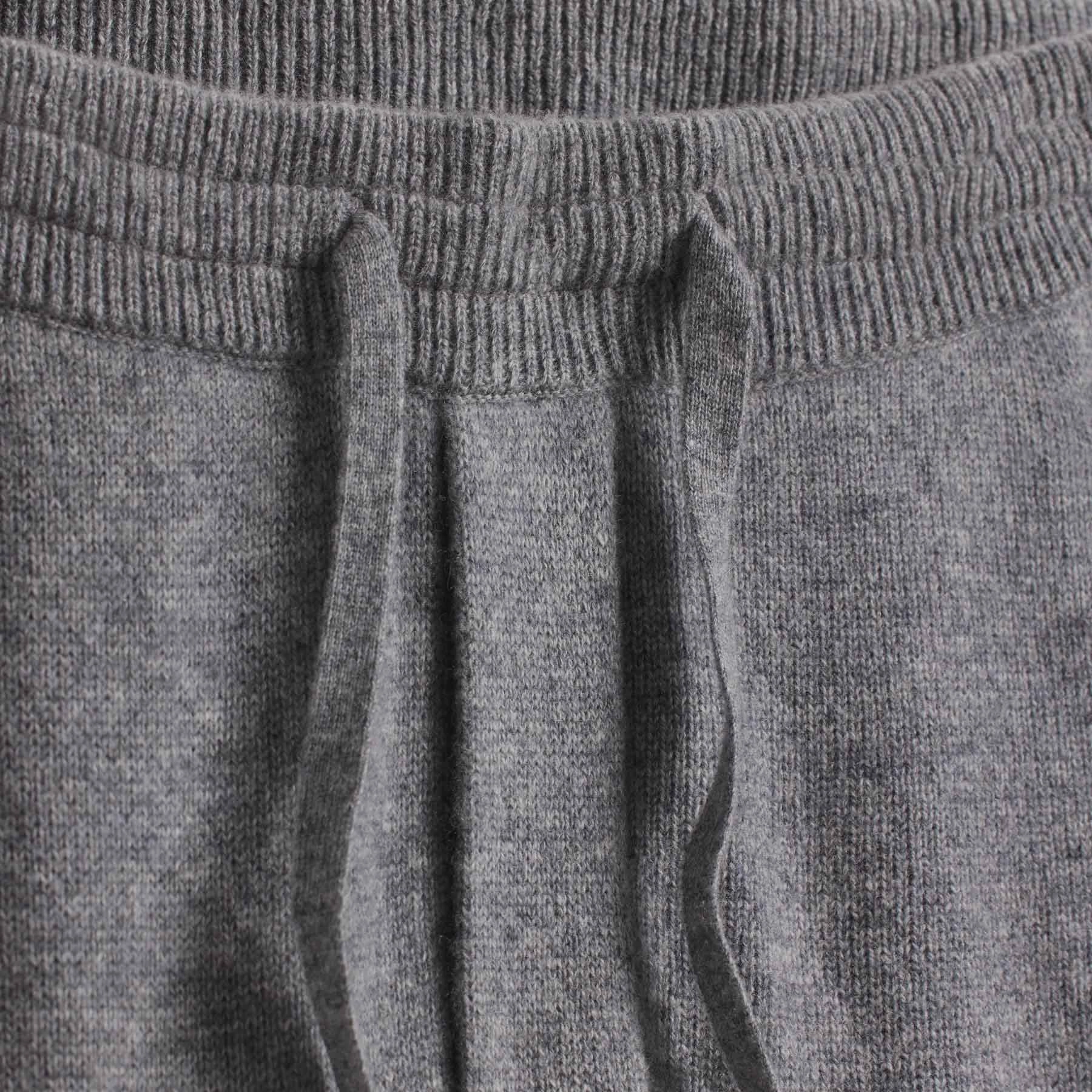 Recycled Cashmere Track Pant with Pockets - Heather Grey