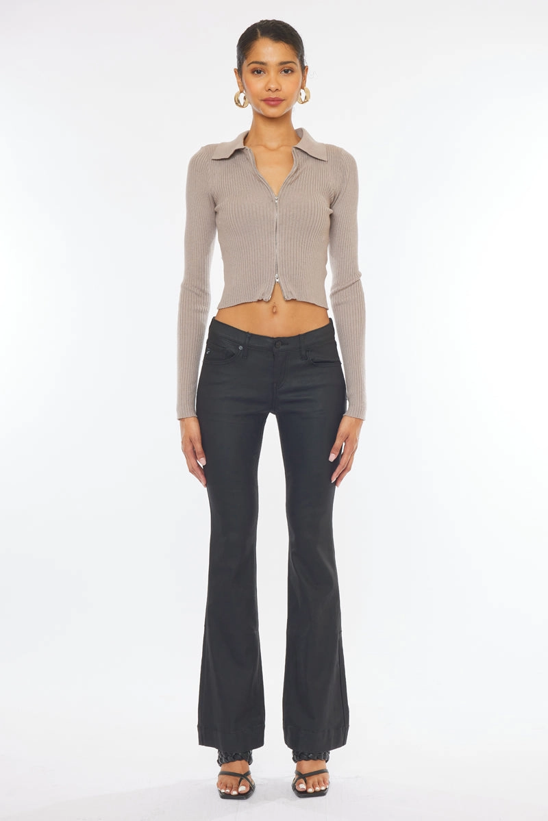 Scarlett Low Rise Coated Bootcut Jeans