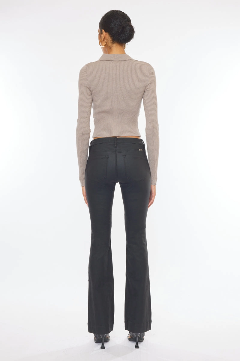 Scarlett Low Rise Coated Bootcut Jeans