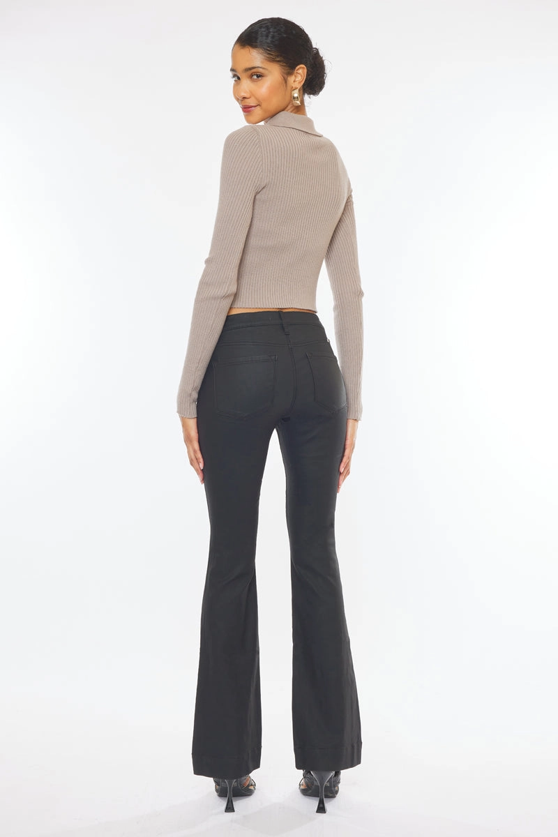 Scarlett Low Rise Coated Bootcut Jeans