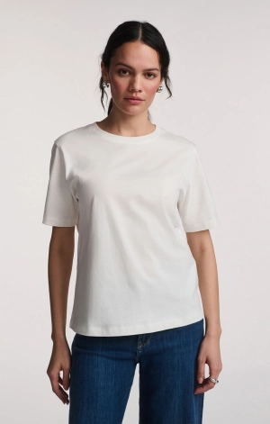 SHORT SLEEVE CREW NECK T-SHIRT IN ANTIQUE WHITE