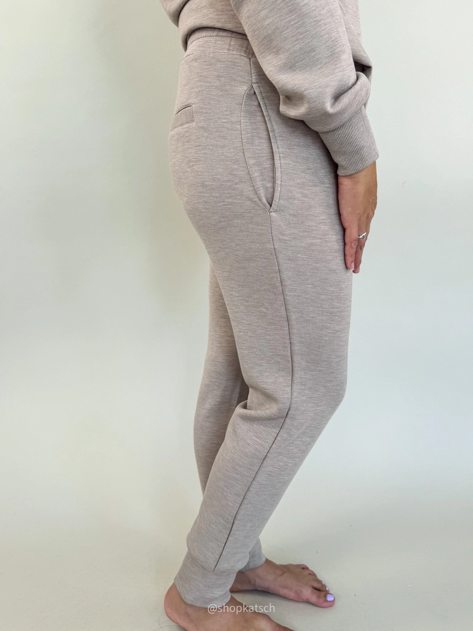 Slim Cuff Taupe Marl Pant