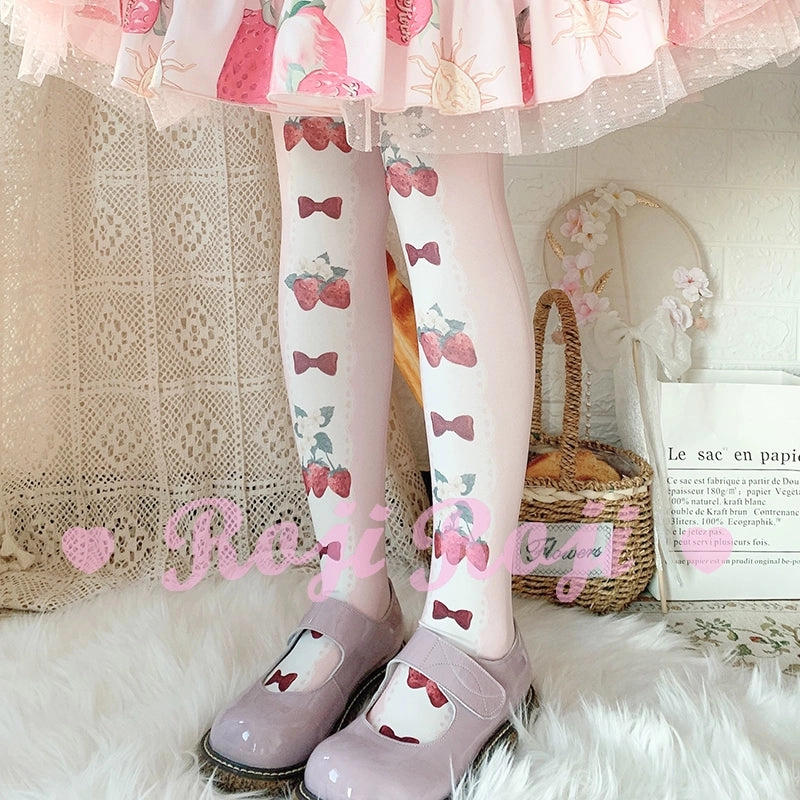 Strawberry Bow Tights