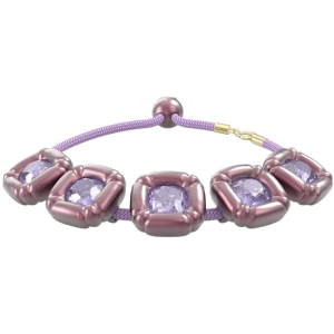 Swarovski Women's Bracelet - Dulcis Rose Gold Tone Cushion Cut Purple Stone | 5613731