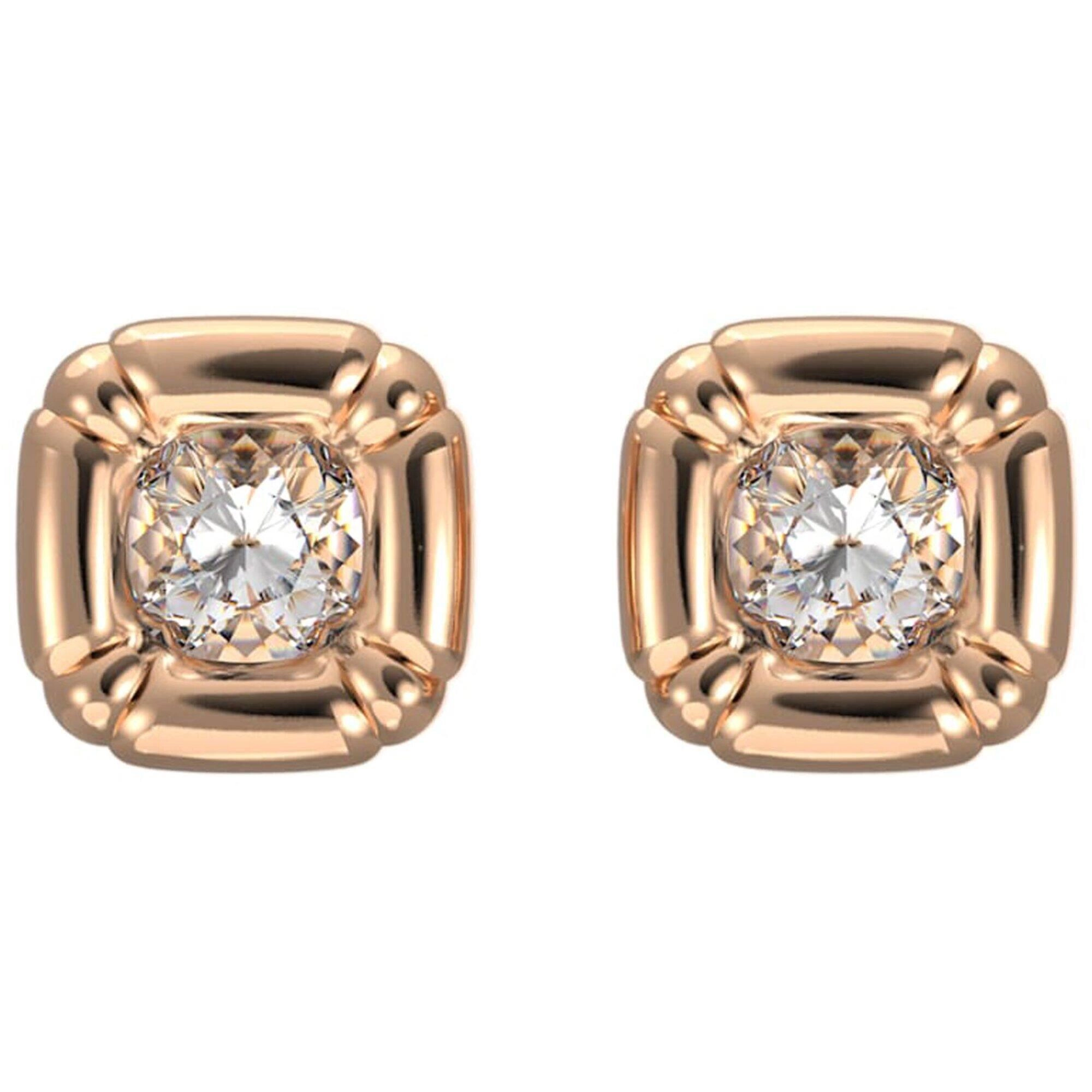 Swarovski Women's Earrings - Dulcis Cushion Cut Rose Gold Tone Plated Stud | 5617910