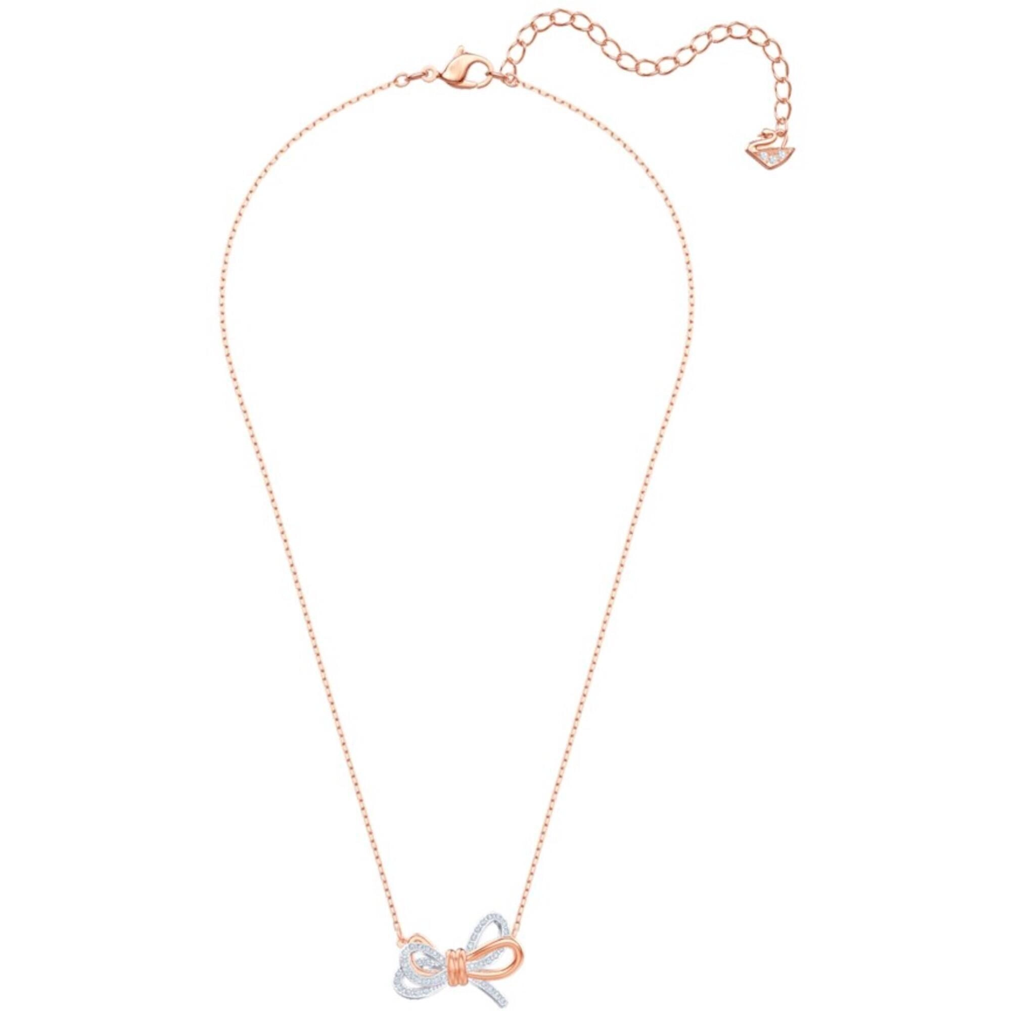 Swarovski Women's Pendant - Lifelong Bow White Crystals Lobster Clasp | 5440636