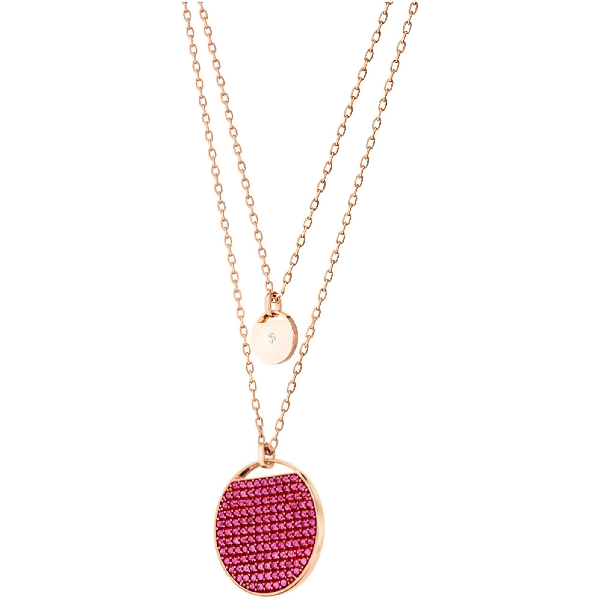 Swarovski Women's Pendant Necklace - Ginger Pink Crystal Rose Gold Plated | 5472448