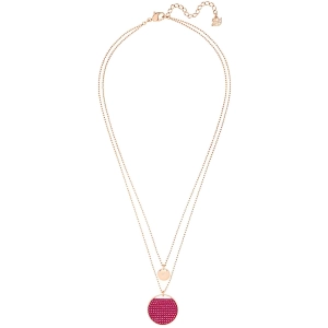 Swarovski Women's Pendant Necklace - Ginger Pink Crystal Rose Gold Plated | 5472448