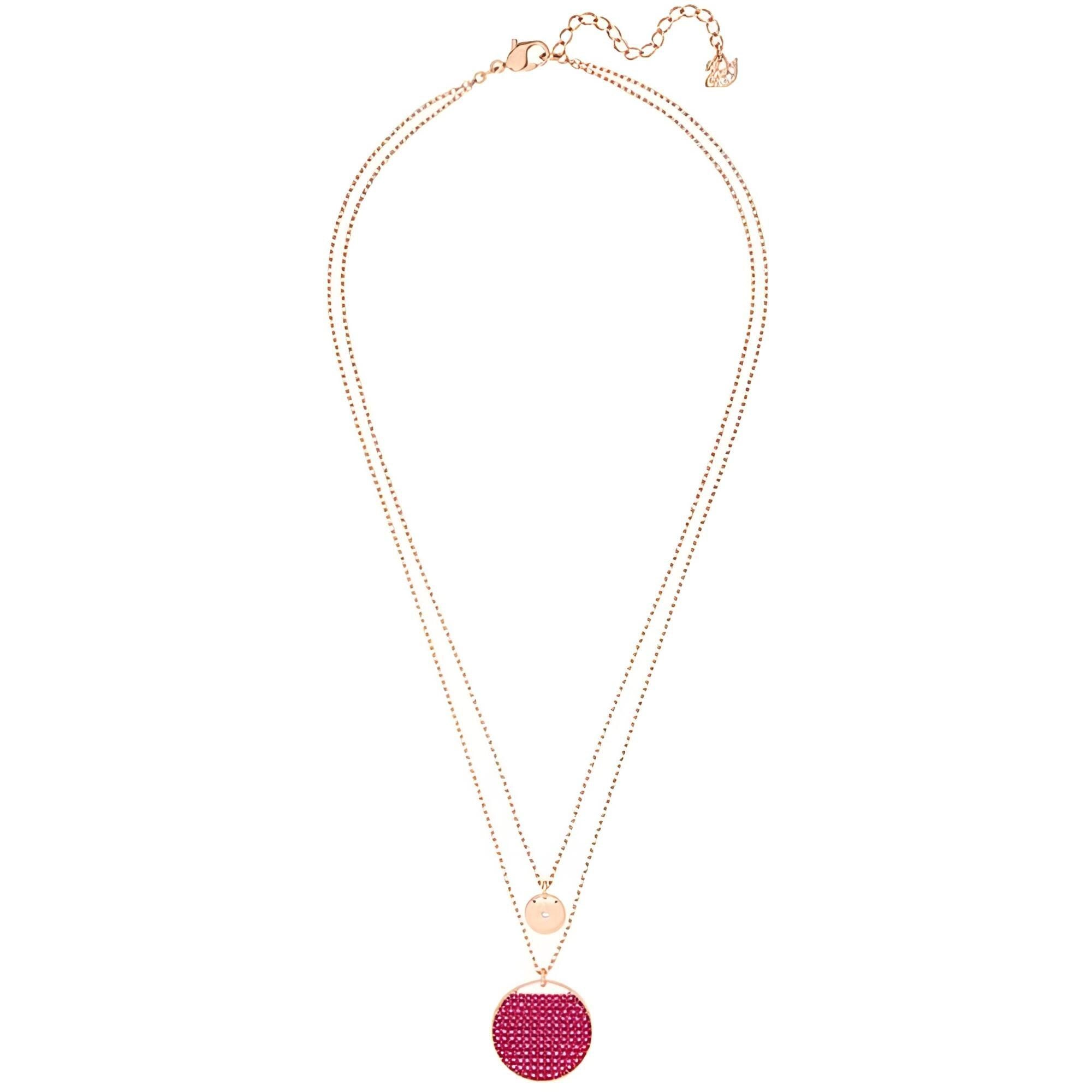 Swarovski Women's Pendant Necklace - Ginger Pink Crystal Rose Gold Plated | 5472448