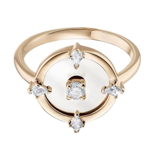 Swarovski Women's Ring - North White Crystals On Round Compass Set, Size 7 | 5551801