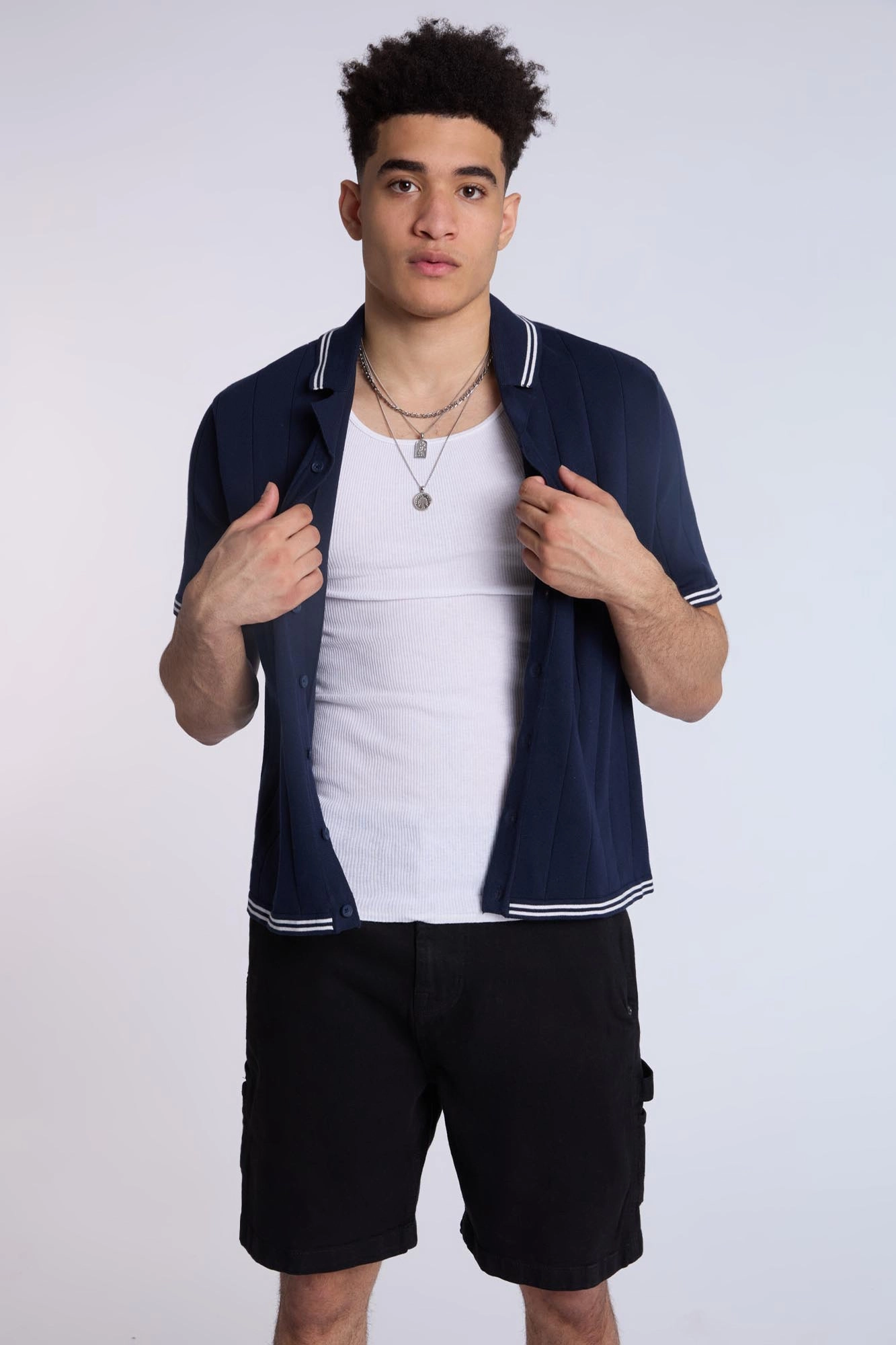 Sweater Knit Short Sleeve Shirt