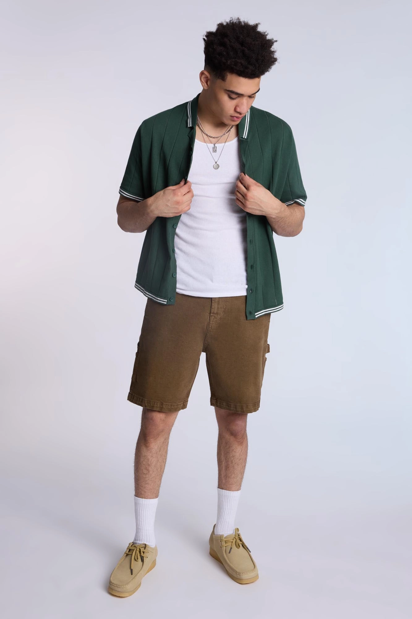 Sweater Knit Short Sleeve Shirt