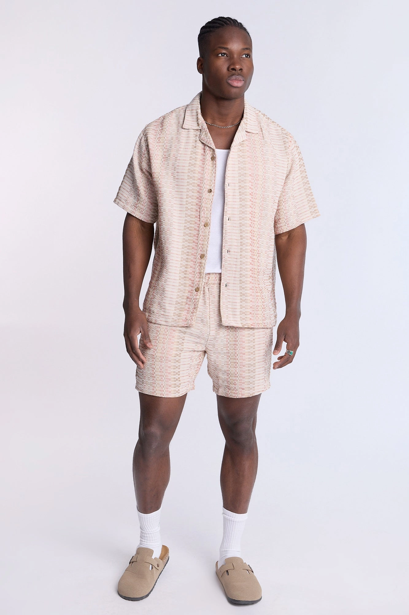 Textured Knit Pattern Shorts