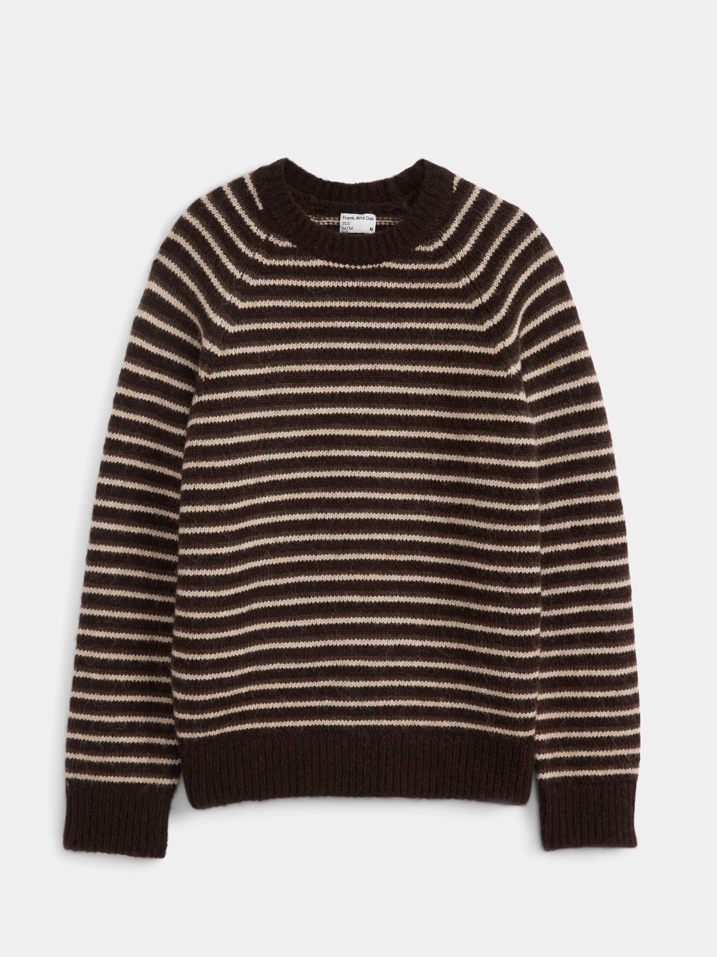 The Striped Fuzzy Sweater in Brown