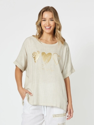 Threadz Hearts Tee Stone