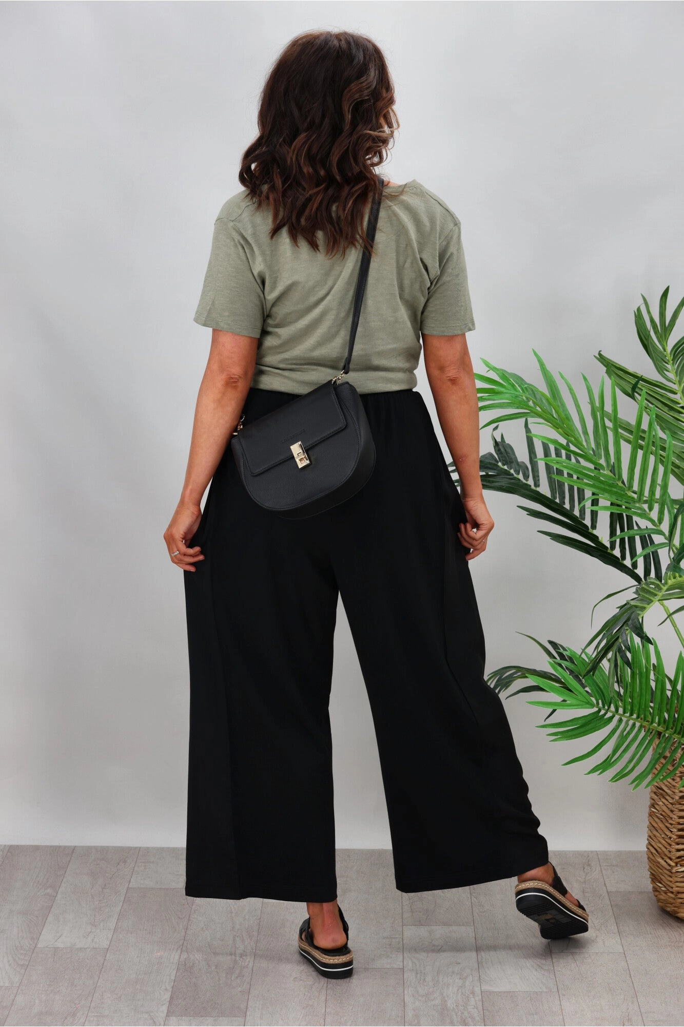 Tirelli Side Panel Palazzo Pant Black