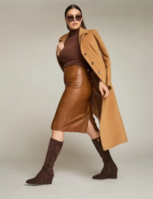 Vegan Leather Skimmer Skirt- Sale