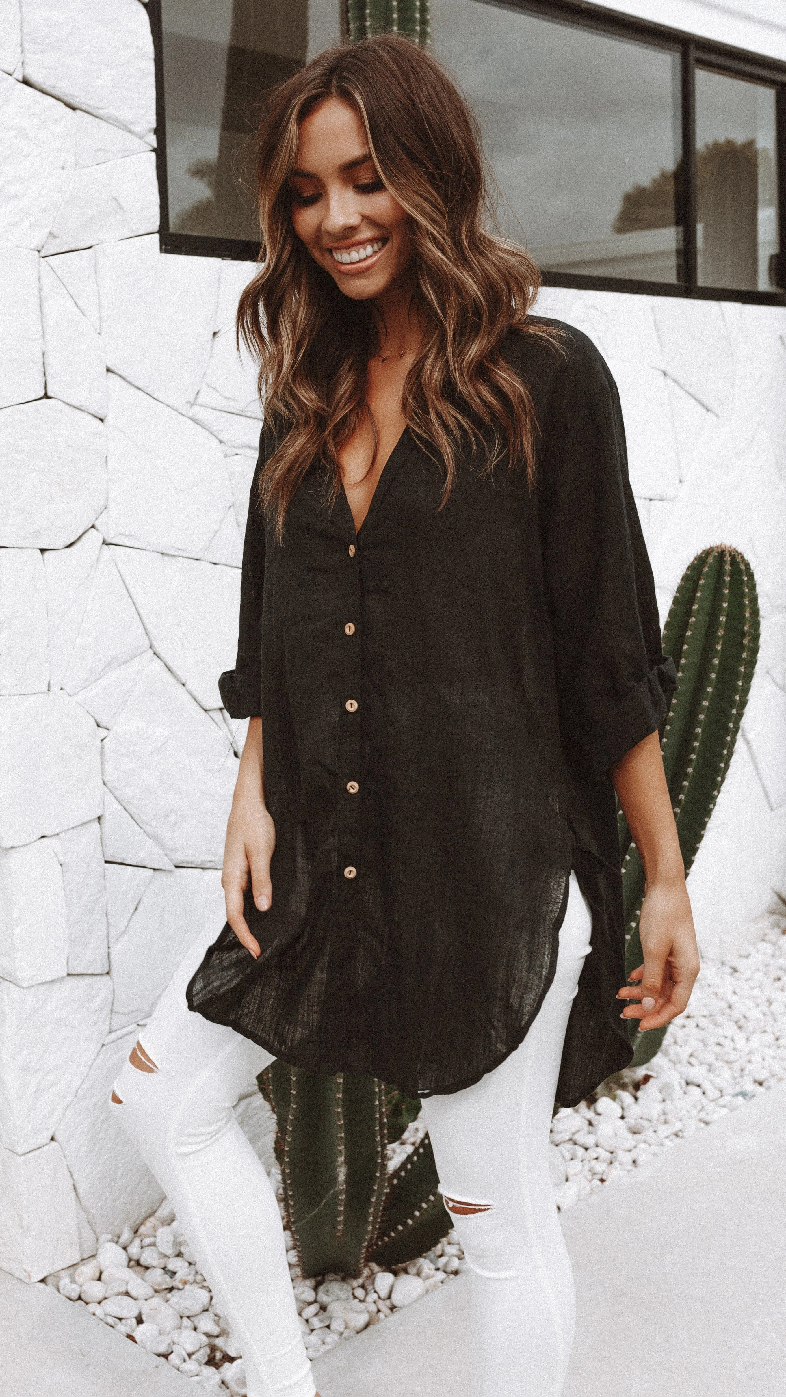 Vesper Short Sleeve Top - Black