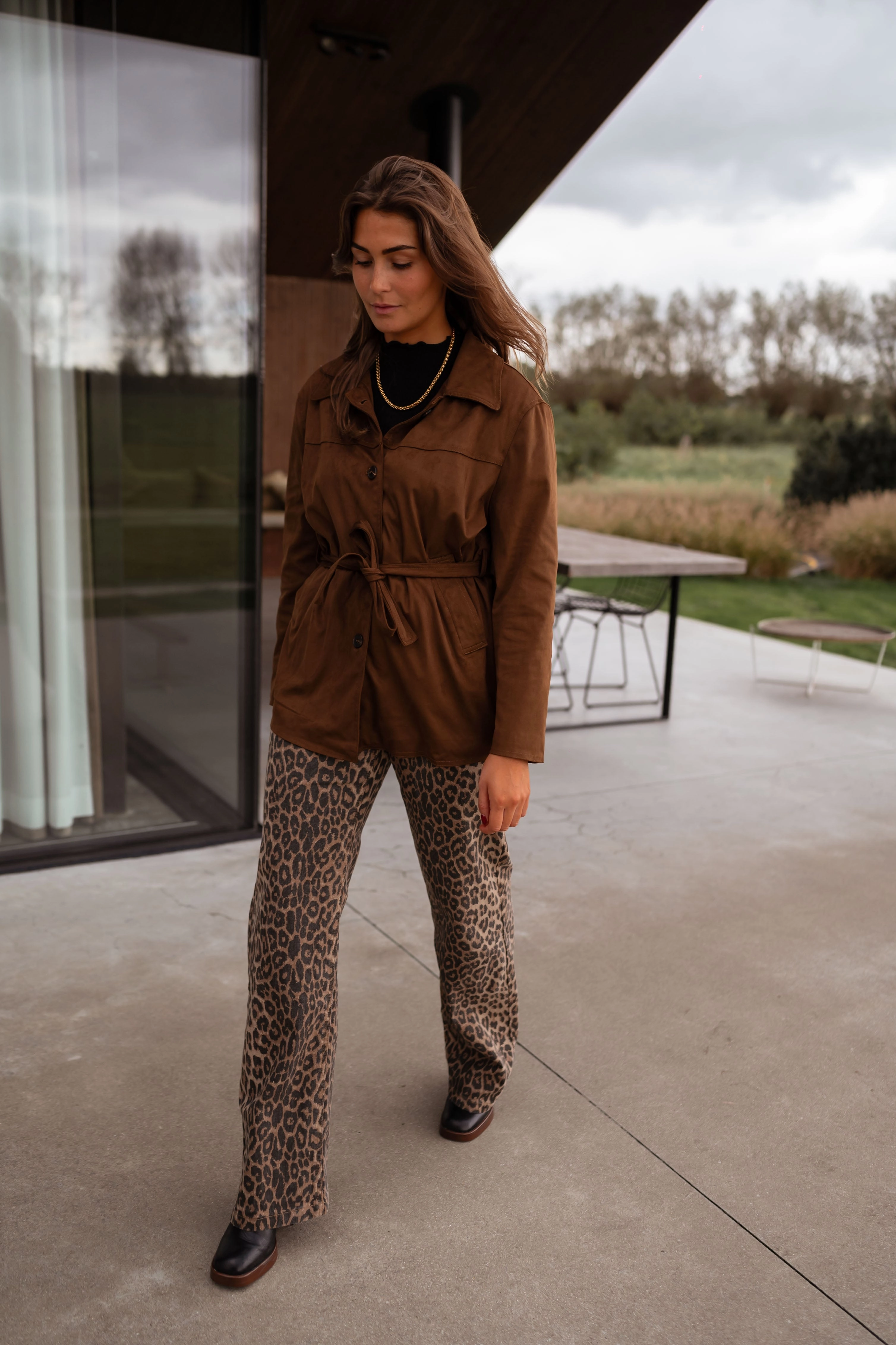 Veste Nore - chocolat en daim