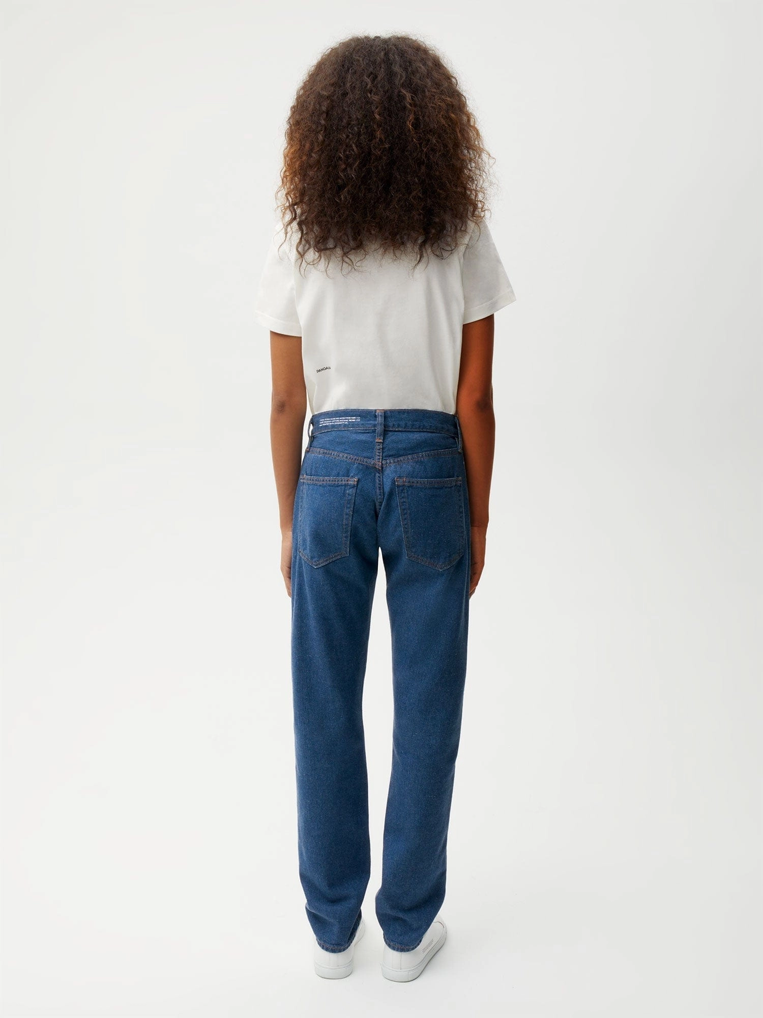Womens Hemp Denim Straight-Leg Jeans—mid wash