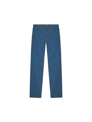 Womens Hemp Denim Straight-Leg Jeans—mid wash