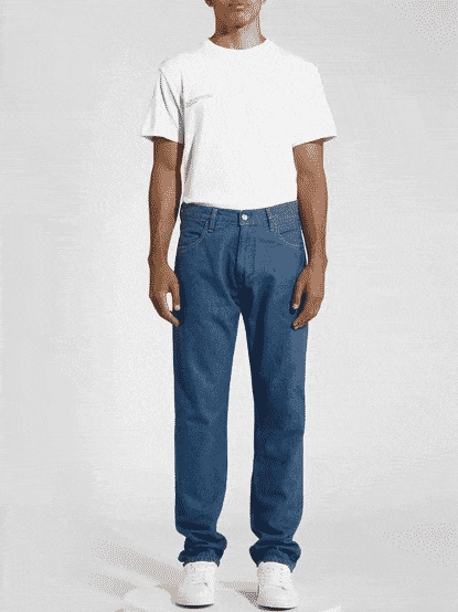 Womens Hemp Denim Straight-Leg Jeans—mid wash